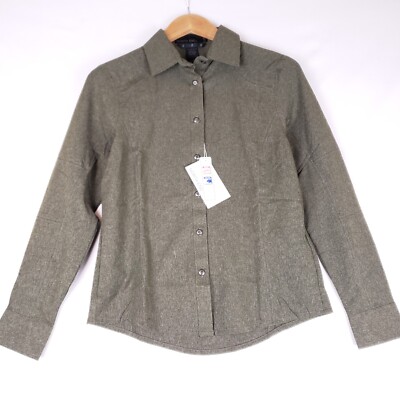 North End Ladies Button Up Shirt XS Green Long Sleeve Moisture Wicking Gorpcore