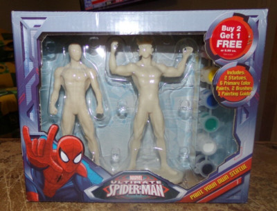 marvel ultimate spiderman paint your own statue set in the box new