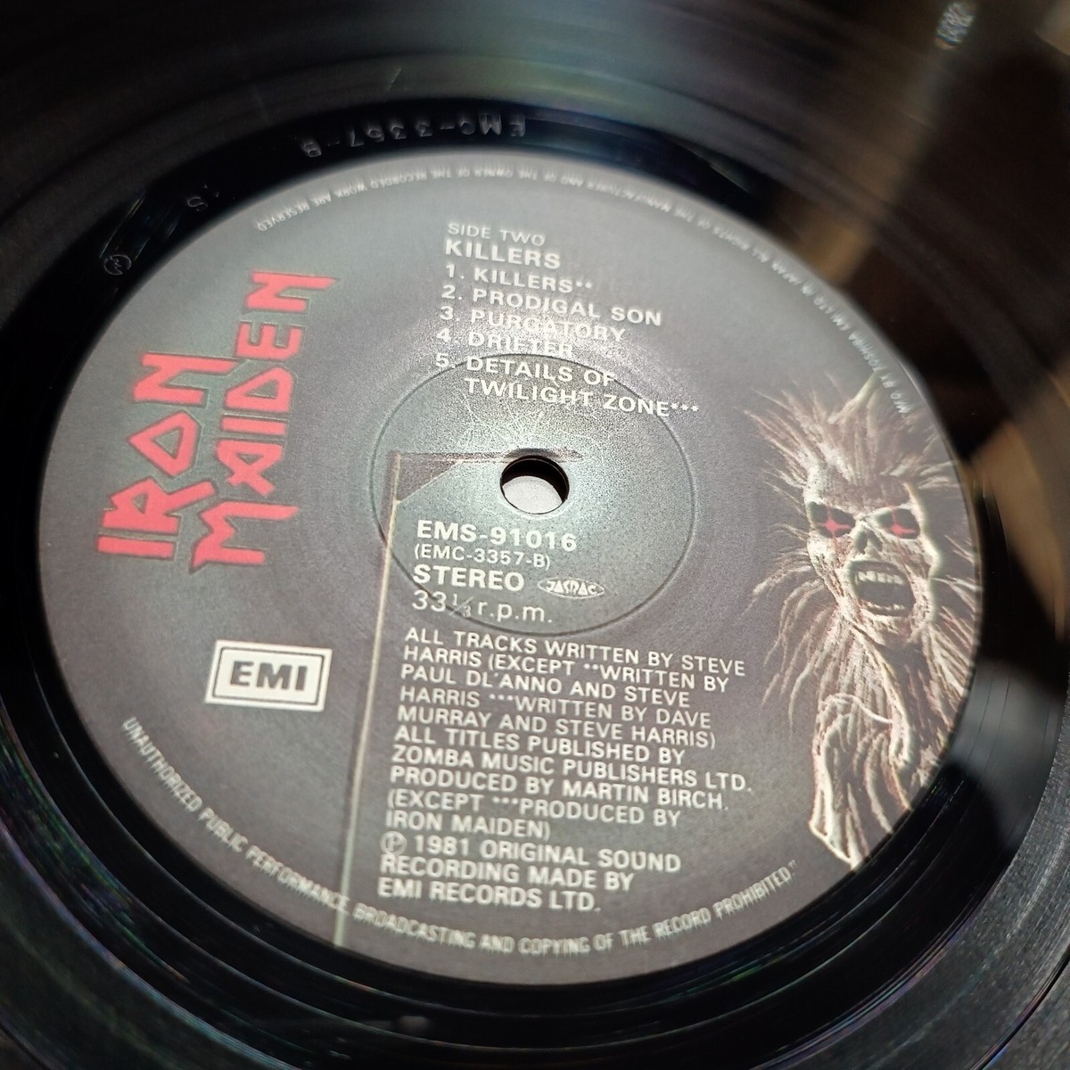 アイアンメイデン　キラーズ　レコード　帯付き　EMS 91016 iron-maiden-killers-ems-91016-