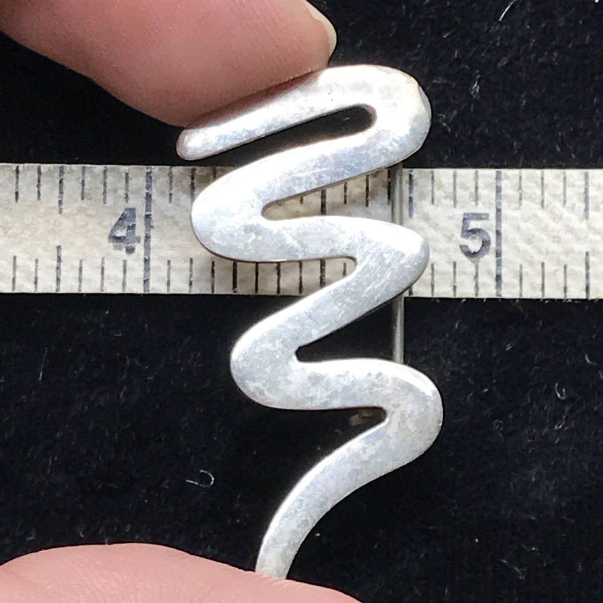 Vintage 925 Sterling Silver TP-54 Mexico Med ZIG ZAG Design Brooch