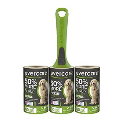 Evercare All Purpose Pet Hair Lint Roller with 2 Refills, 180 Assorted Sizes