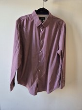 BLAQ Sz 44 Mems Dress Shirt Tailored Fit Cotton Red Blue