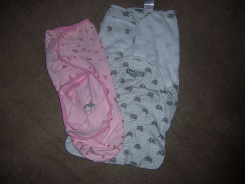 1 SM/MED PINK SWADDLESACK 1 SMALL ELEPHANT SLEEP SACK