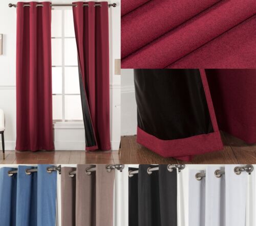 100% Blackout Window Curtains - Black Back & Grommets - 7 COLORS - 4 SIZES!!! - Photo 1/48