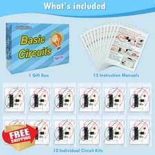 12pc Electric Circuit Kit for Kids 8-12 STEM