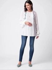 Seraphine Floral Embroidery Woven Maternity & Nursing Blouse Size 12 Immaculate