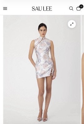 Sau Lee Ines Brocade Mini Dress Lilac Size 6 NWT