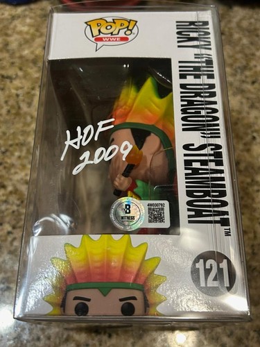 RICKY THE DRAGON BARCO DE VAPOR LUCHA LIBRE WWE HOF 2009 FIRMADO FUNKO POP RARO CERTIFICADO DE AUTENTICIDAD BAJO - Imagen 3 de 9