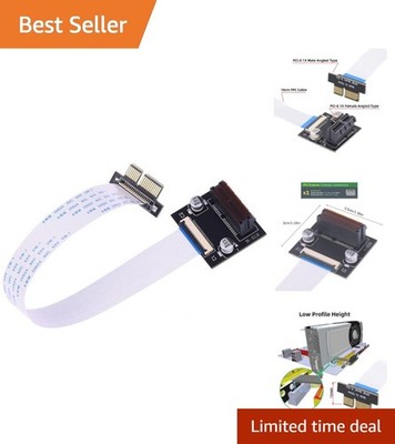 PCI-E X1 10cm Low Profile Riser Card with Power Support - No Driver Needed