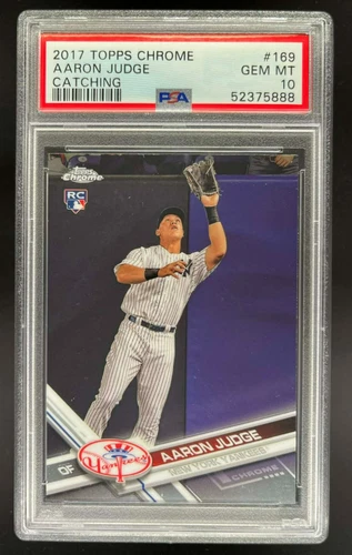 2017 TOPPS CHROME AARON JUDGE RC ROOKIE #169 PSA 10 GEM MINT YANKEES