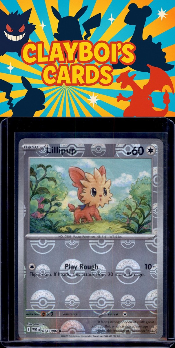 BeHappy　074、084 Lillipup SV: White Flare Pokemon 074/086 Poké Ball Holo NM+ | eBay