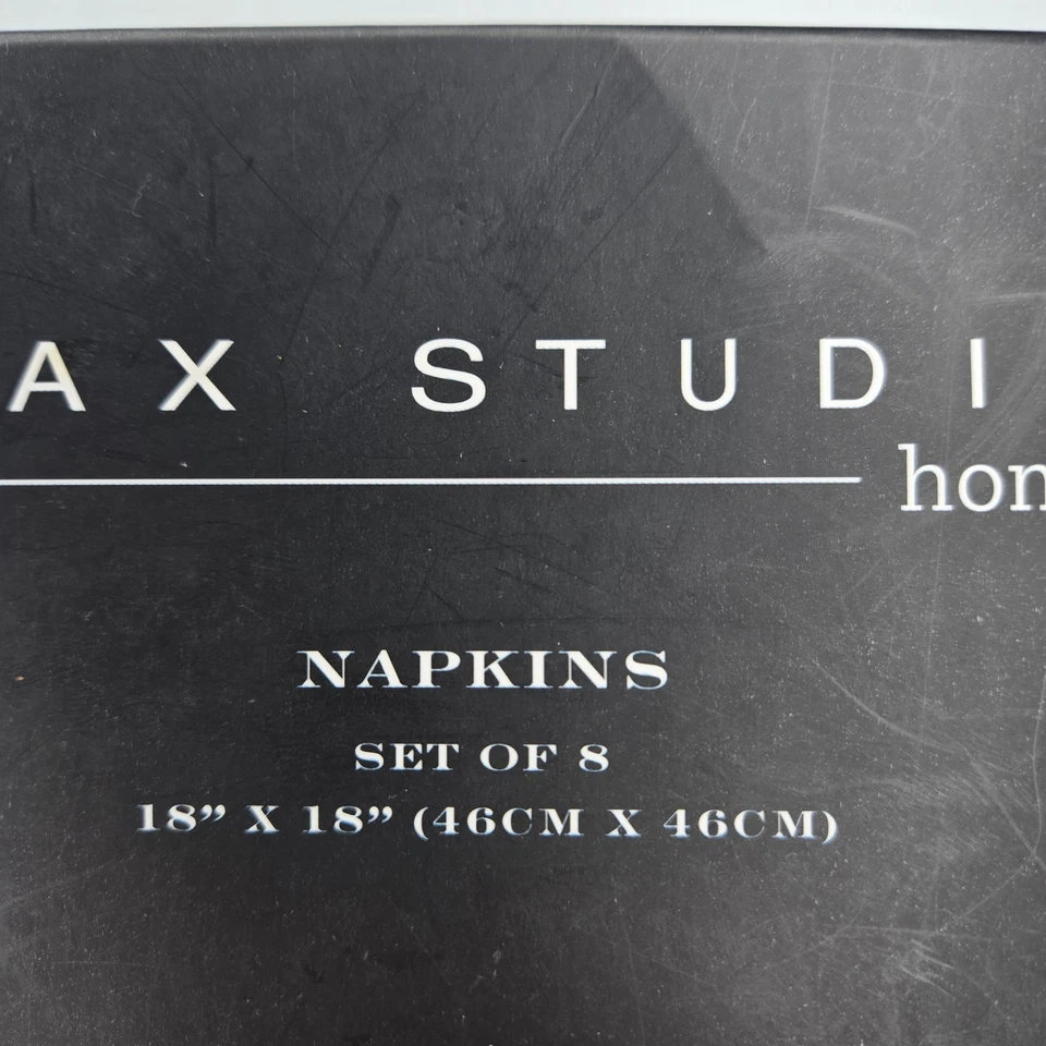 8 Max Studio Home Cloth Napkins Gold Silver Metallic Cotton Holiday 18” x 18” - Image 3 of 4