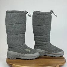 Womens The North Face Heat Seeker 200 Gray Fleece Tall Snow Winter Boots Size 5