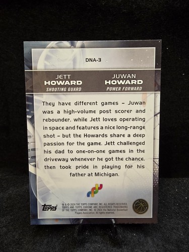 2023-24 Topps Chrome Jett Howard (RC) & Juwan Howard #DNA-3 - Picture 2 of 2