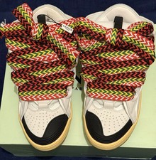 Lanvin Curb Sneakers White/Multicolored Size 43 US Size 10 New In Box with Tags