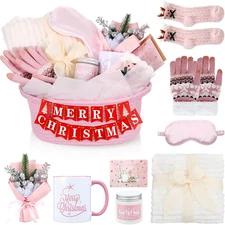 Christmas Baskets Gift for Women 2025 Xmas Gifts Ideas Package Christmas Mug, Bl
