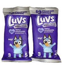 Luvs Platinum Protection Baby Diapers Size 3, 3 Count- Travel Friendly- 2 Pack