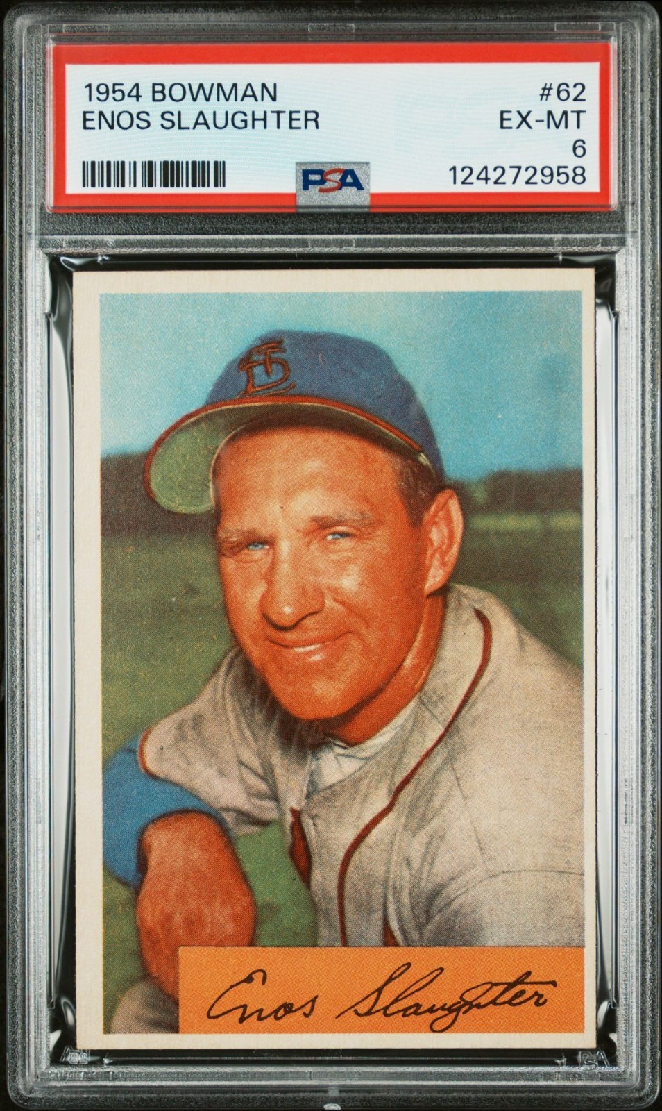1954 Bowman Baseball #62 Enos Slaughter PSA 6