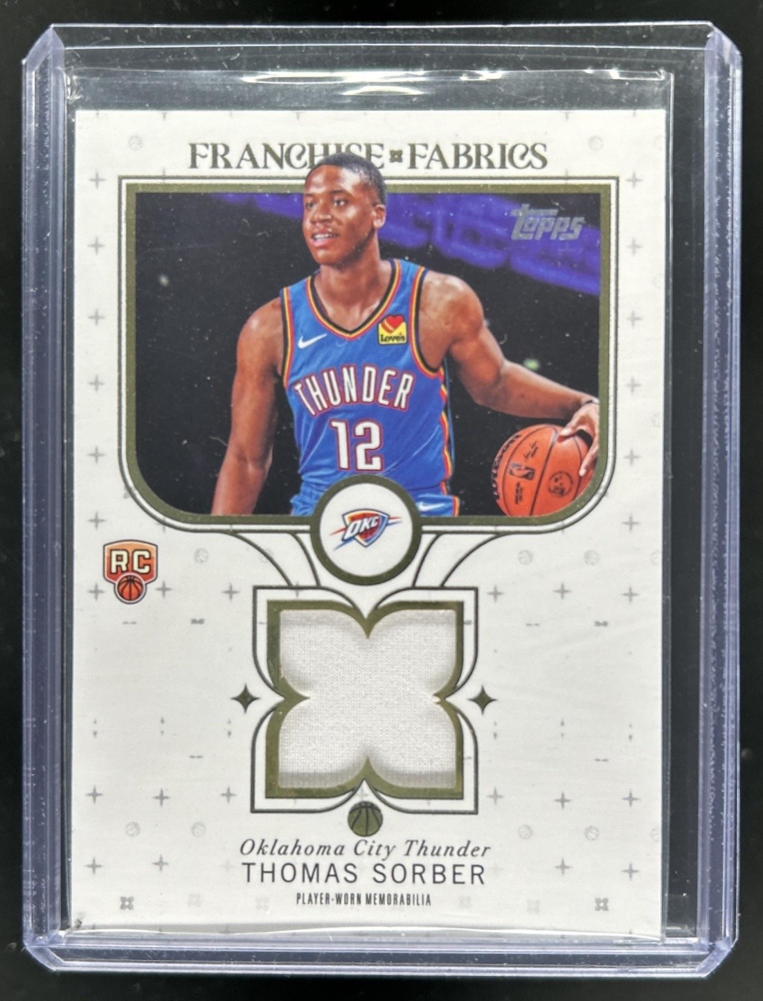 2025-26 Topps Thomas Sorber Franchise Fabrics RC Jersey Rookie #FF-TS Thunder