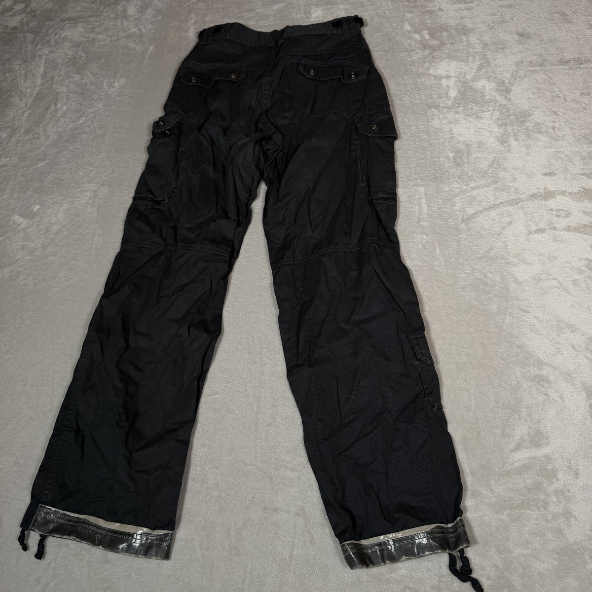 パンツ triple five soul wide cargo pants street Triple Five Soul Pants Mens 28 Black Cargo Utility Drawstring Hem