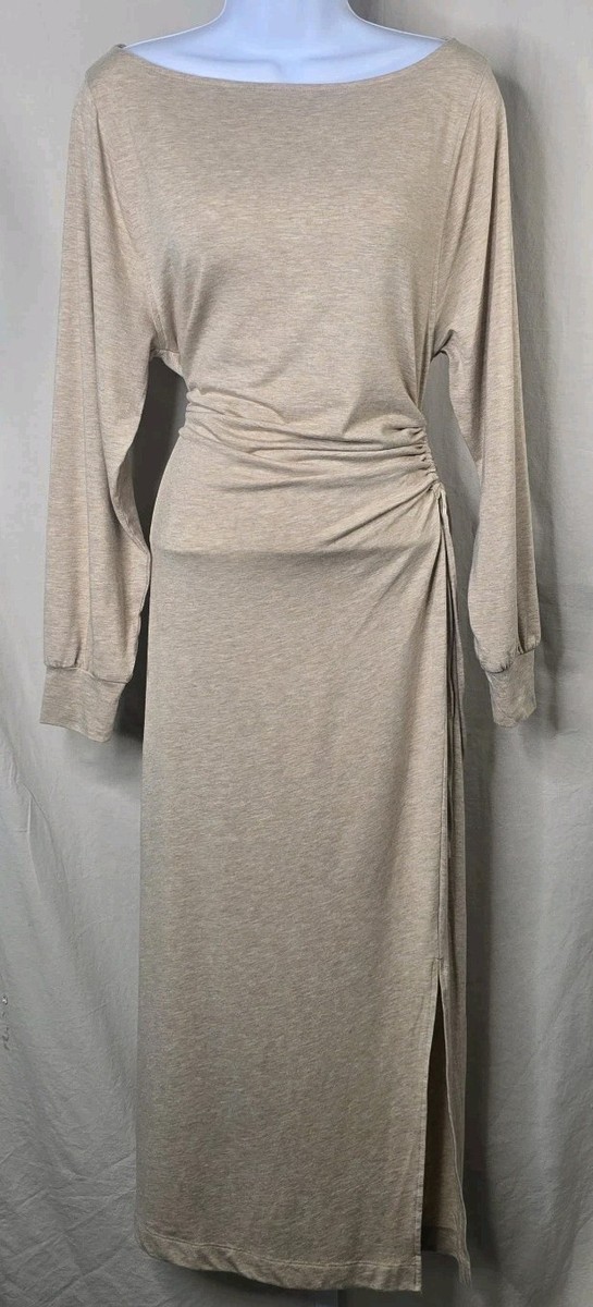 tan jersey dress Ralph Lauren Womens Jersey Lace-Up Midi Dress, Tan