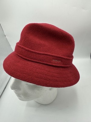 Kangol Wool Gaffer Trilby Hat Red Medium Classic Fedora Bucket Style Unisex