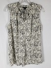 Simply Vera Vera Wang Women's Large Sleeveless Top Cream Brown Splash Pre-Owned — photo 1