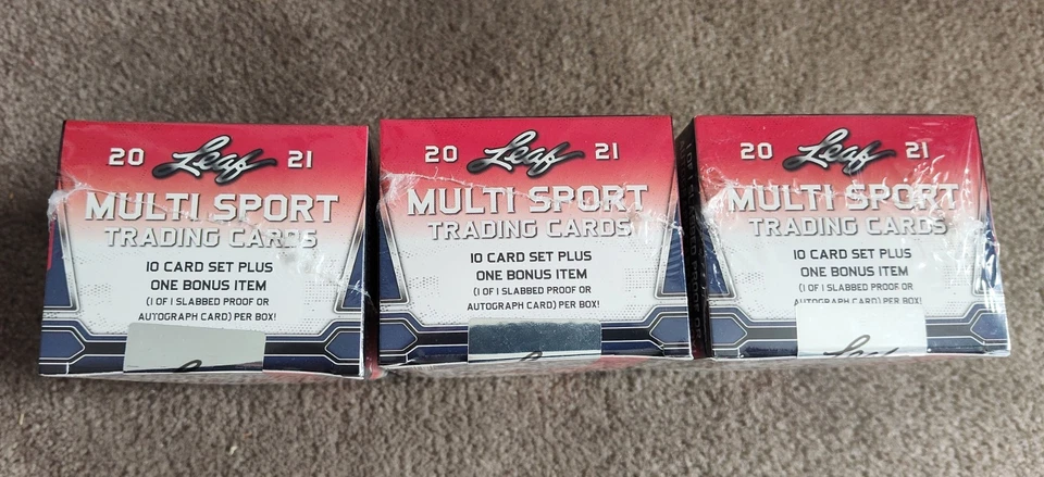 Lot of 3 2021 leaf multi sport blaster packs. Sealed slab in each box Brand New - Image 4 of 4