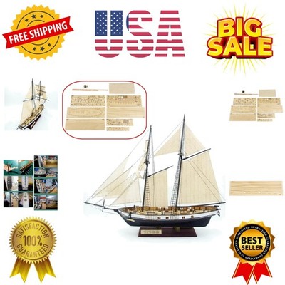 1/130 Scale DIY Hobby Wooden Ship Science Equipmen Assembly Model Boat Kits S...