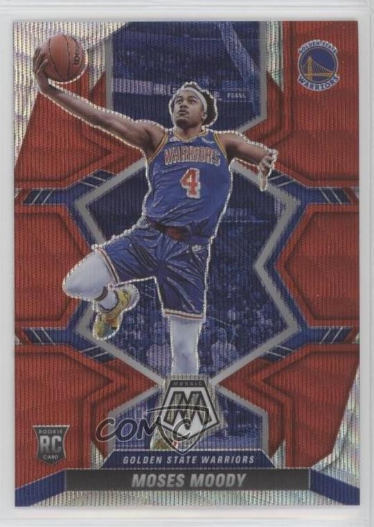 2021-22 Panini Mosaic Rookies Red Wave Prizm Moses Moody #211 Rookie RC fm0