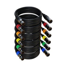 XLR Cables, Microphone Cable 25 ft 6 Pack, 25ft, Multi Color