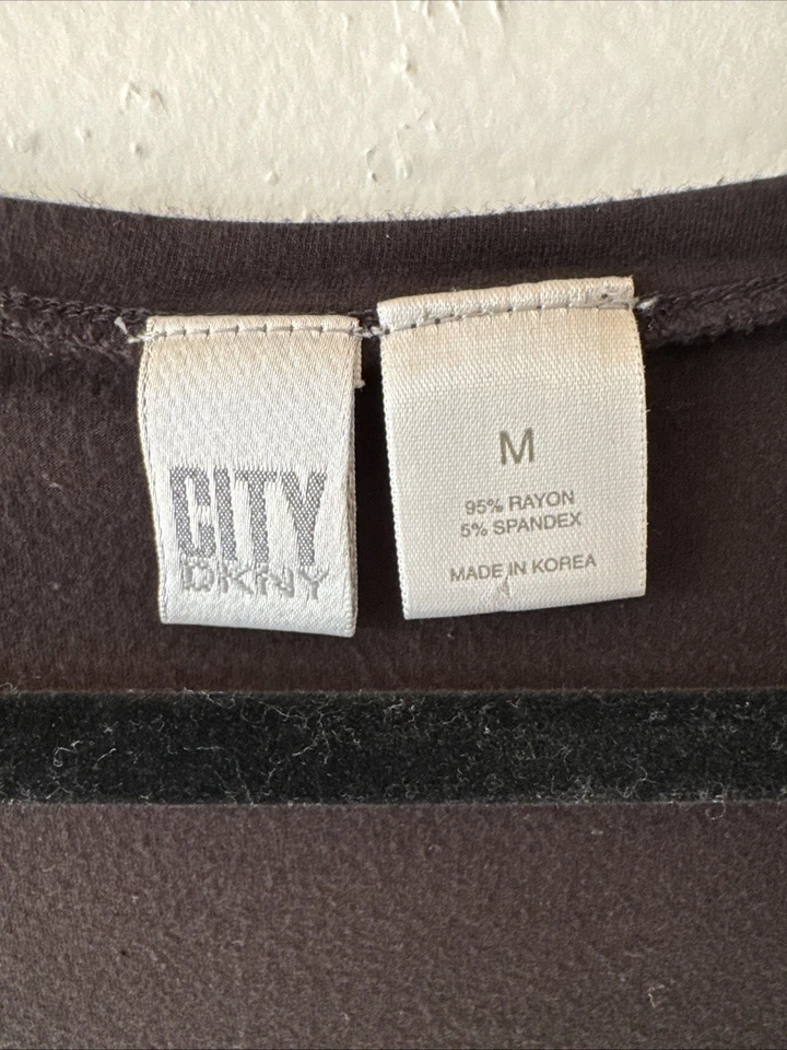 DKNY CITY Black Knit Long Sleeve Scoop Neck Top Size M Medium Super Soft - Image 4 of 4