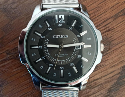 Herrenarmbanduhr von Curren, Chronometer, Quarz, Silber, Waterresistant , Neu