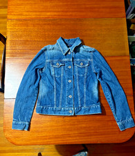 GAP GAPStretch Cropped Jean Jacket w/ Orange ...