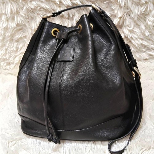 Burberry Black Genuine Leather Nova Check Shoulder Bag Horse Logo Authentic
