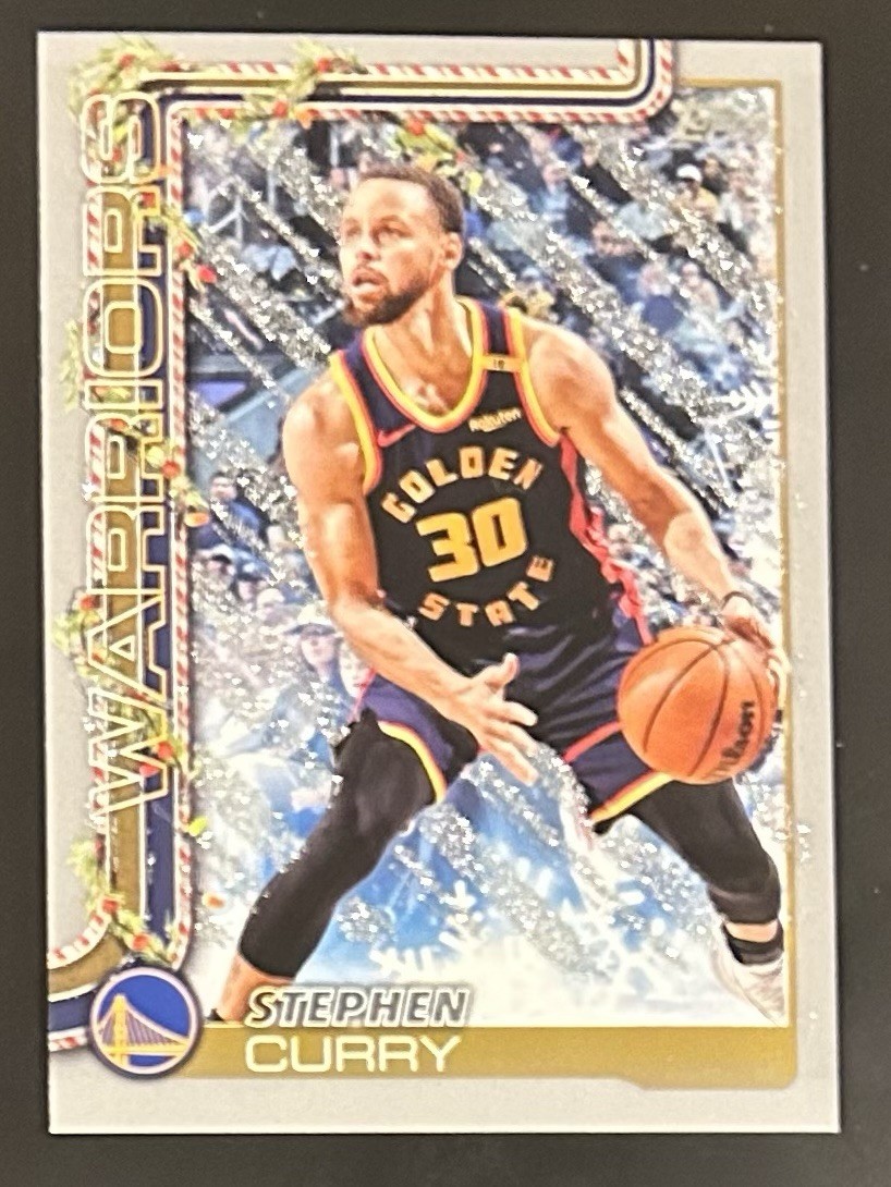 2025-26 Topps Holiday Holiday Silver Glitter Stephen Curry #H106 Warriors