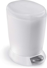 Simplehuman CW1318 6L Round Pedal Bin Small Bathroom Bedroom Office White New