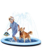  Non-Slip Splash Pad for Kids and Dog, Thicken Sprinkler Pool 67 inch Blue&blue