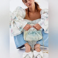 Lele Sadoughi Denim Pouch