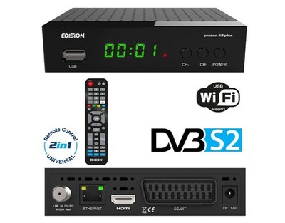 Edision Proton S2 plus DVB-S2 Receiver Full HD Satelliten-Receiver HDMI,SCART