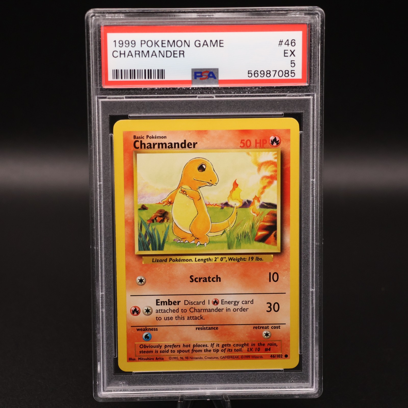 Pokemon TCG | Charmander 46/102 | Base Set Unlimited | PSA 5
