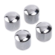 4PCS Chrome Electric Guitar Bass Control Knob Metal Dome Tone Volume Knob Button