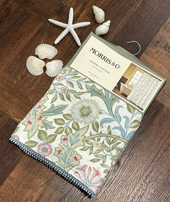 NEW! William Morris & Co~ WILHELMINA~ Cotton Matelassé Shower Curtain~ GORGEOUS!