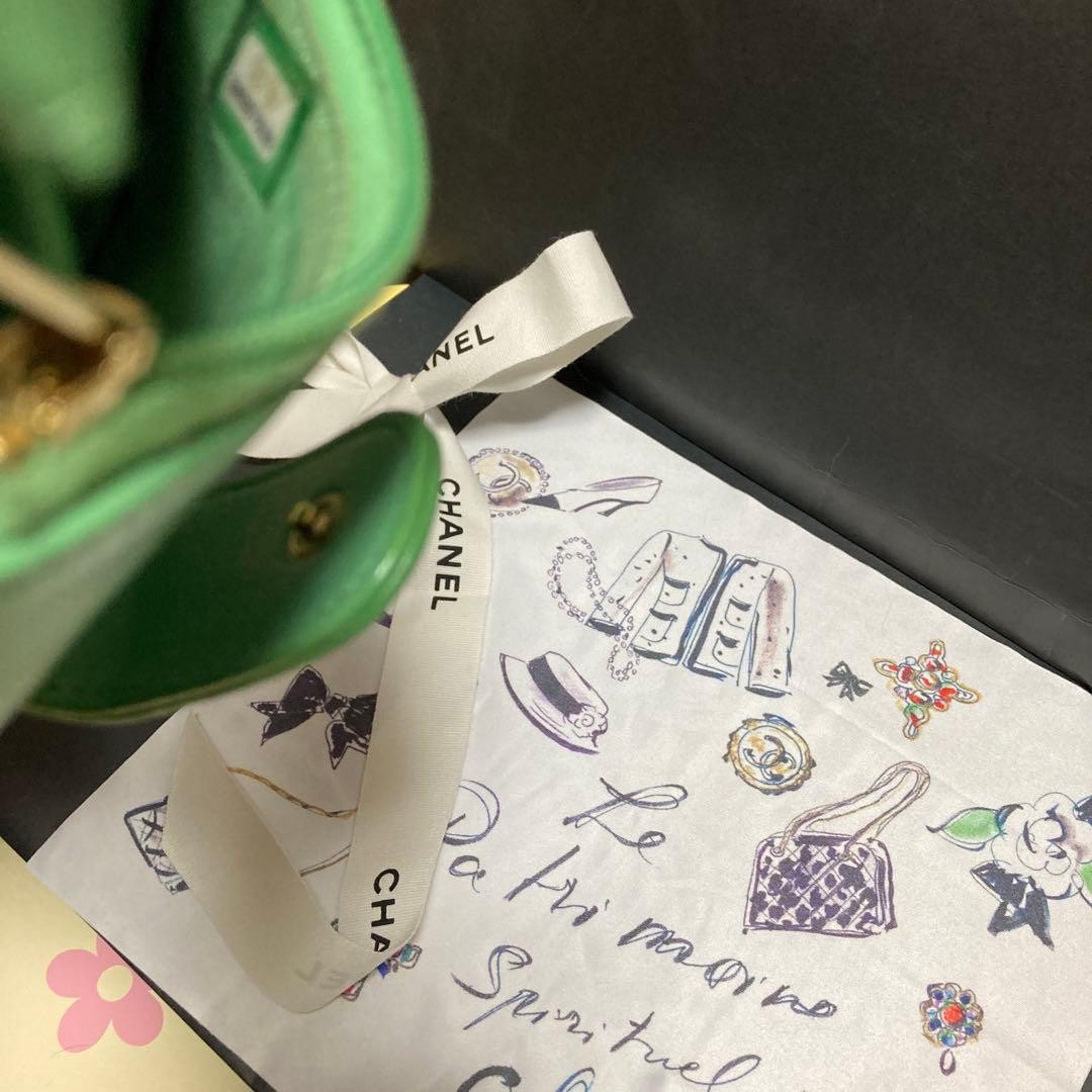 Chanel Green Card Coin Case Classic Line Silver Metal Accessories thumbnail 12