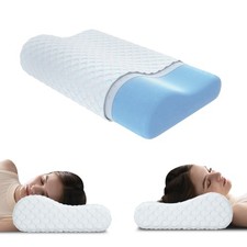 Memory Foam Pillow, Neck Contour Cervical Orthopedic Pillow for Sleeping Side...