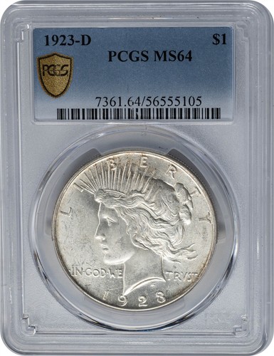 1923-D Peace Silver Dollar $ MS64 Secure PCGS 951585-8