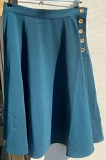 Hell Bunny Womens Teal Green Flared Rockabilly Skirt - Medium/12