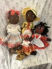 🏝 Set of 5 Vintage Souvenir Dolls From Jamaica, very well made. 🎎