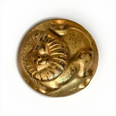 JOSEFF of Hollywood 50 s Gold Toned Lion Brooch Pin Leo Zodiac Large 2¼  Vintage