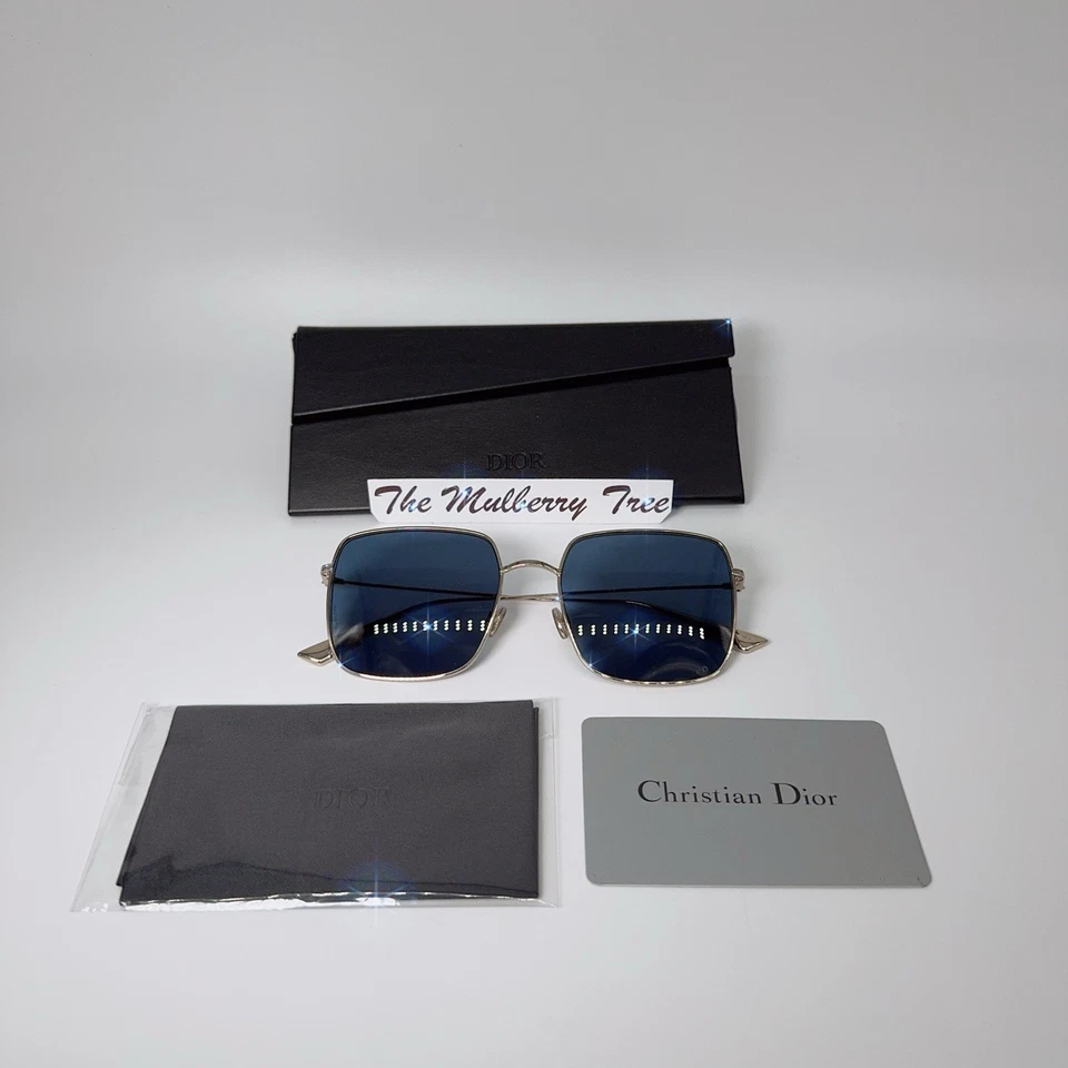 Gafas de sol Christain Dior Stellaire 1 XS cuadradas doradas aviador 54-18-145 de metal nuevas en caja Foto 2 de 4